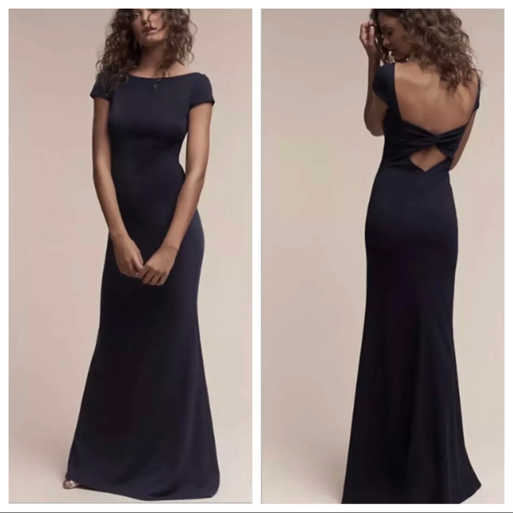 NEW BHLDN KATIE MAY MADISON GOWN LONG DRESS NAVY Z411-1